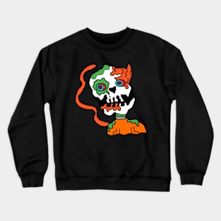 Halloween Cat with a zombie life Crewneck Sweatshirt